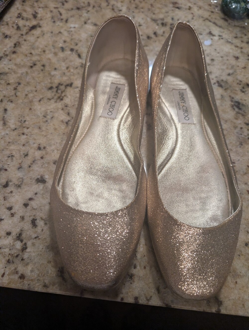 Jimmy Choo Authentic Gold Glitter Shoes Sz 41 10